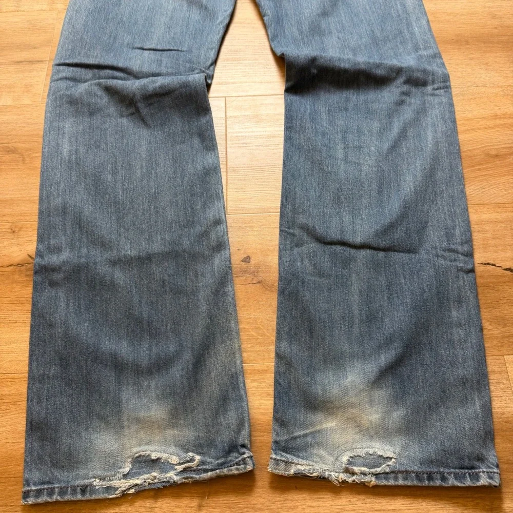 Diesel Larkee Jeans Men 32x32 Blue Regular Straight Distressed‎ Denim Wash 0RS4B